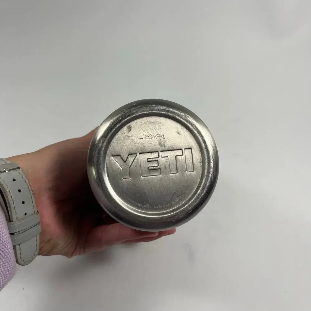 Yeti 12oz Rambler Colster Can and Bottle Insulator Coozie Silver Summer